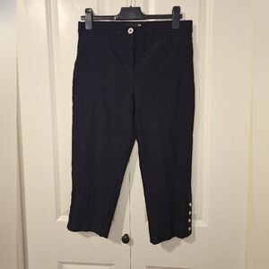 Laura Capri Pants Womens Snap Bottom Comfortable Stretch Fabric With Snaps Sz 10